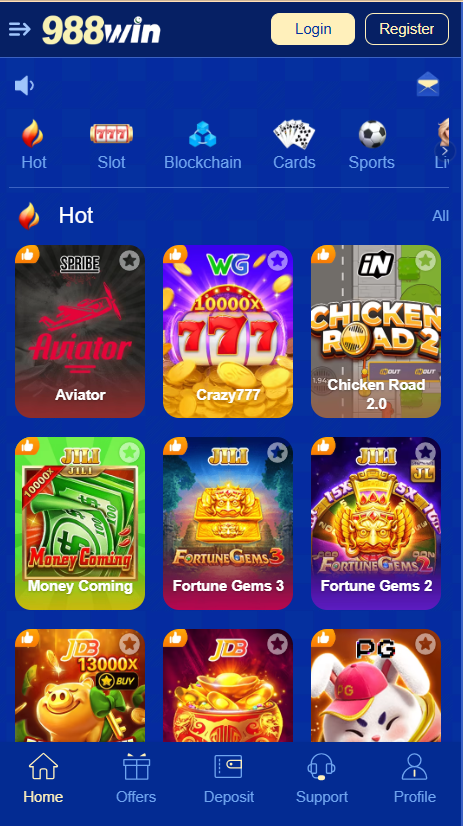 988win Game Home Screen