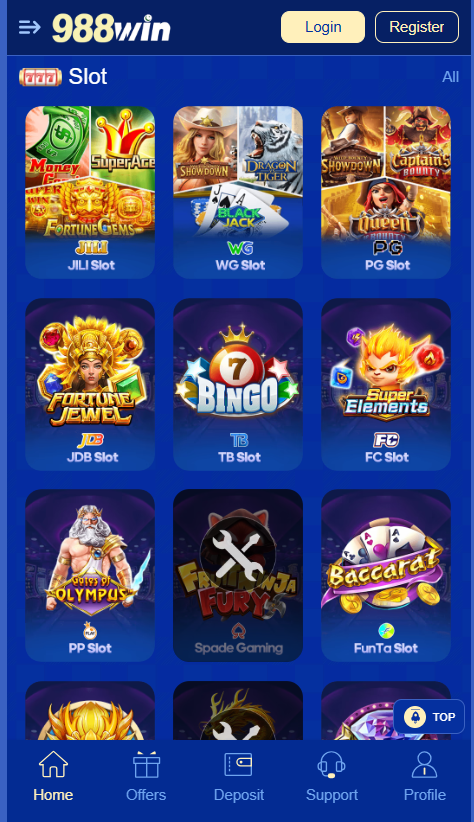 988win Game Home Screen