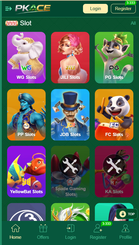 pkace game home screen