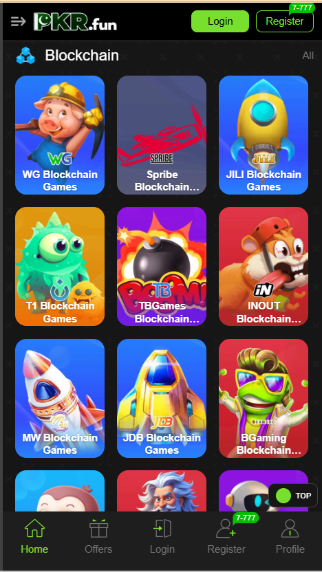 Pkr Fun Game Home Screen