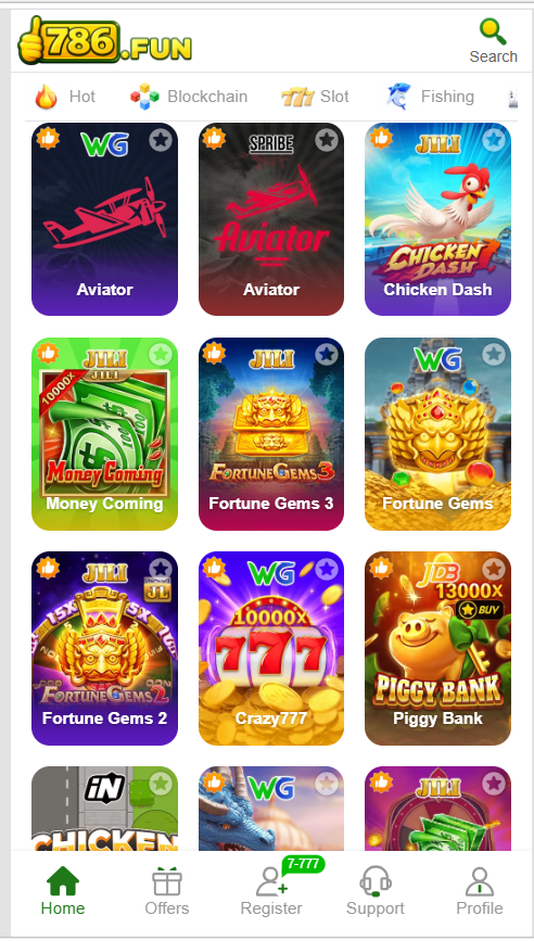 786 Fun Game Home Screen