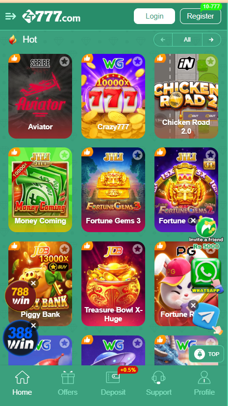 ZT777 Game Home Screen