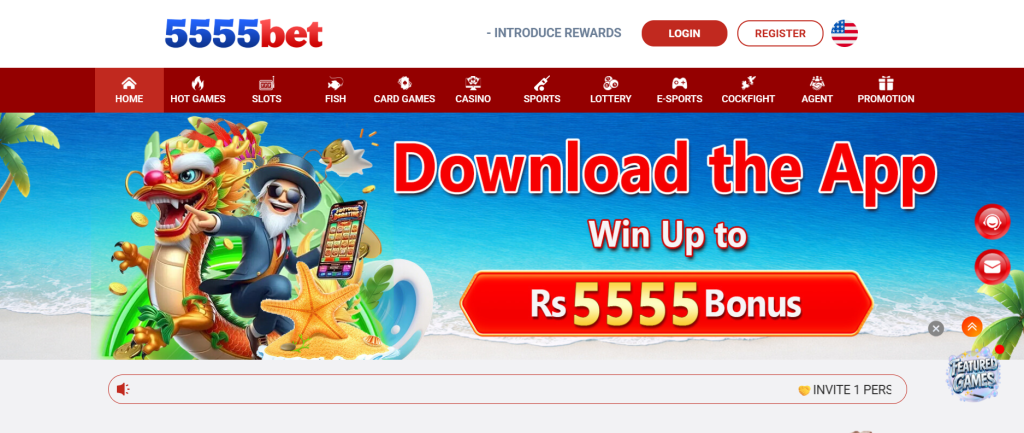 5555Bet Game Download  Home Screen